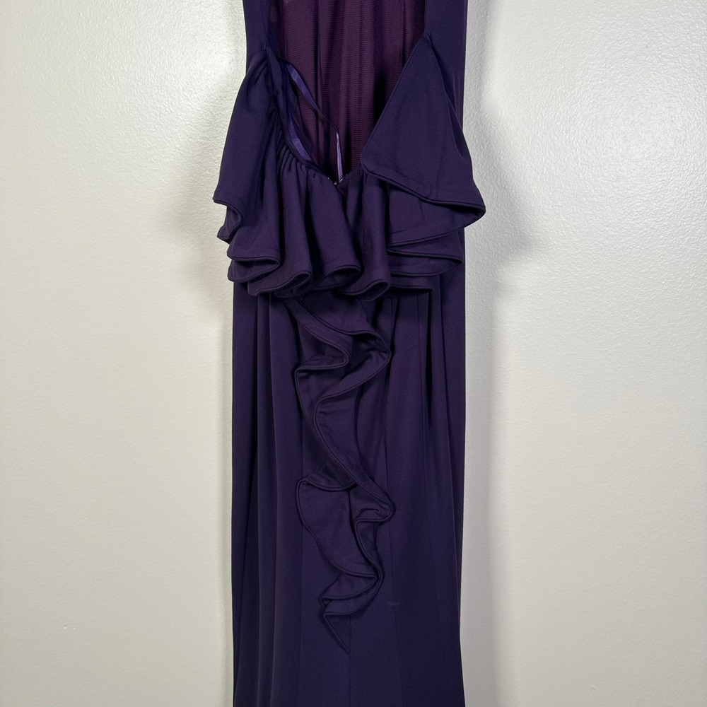 Jovani Gown Women 4 Purple Open Back Halter Neck Formal Dress Style 37592 - Picture 4 of 16